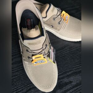 Skechers Air Cooled Memory Foam Men's Tan Slip-Ins Shoes